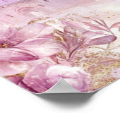 女の子のピンクのプリンセス誕生日ウェルカムポスター ポスター (角)