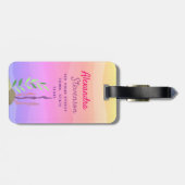 女の子のピンクの人魚 ラゲッジタグ (裏面横)