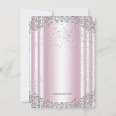 女の子のピンクの十字架の写真　最初の聖体拝領 招待状 (裏面)