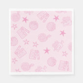 女の子のピンクの映画鑑賞会用ナプキン スタンダードランチョンナプキン (正面)