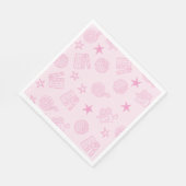 女の子のピンクの映画鑑賞会用ナプキン スタンダードランチョンナプキン (角)