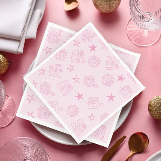 女の子のピンクの映画鑑賞会用ナプキン スタンダードランチョンナプキン