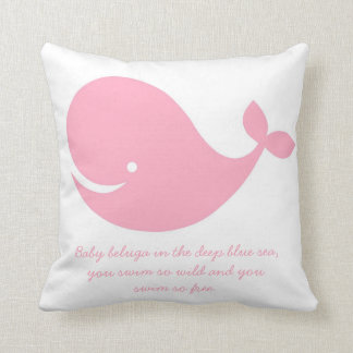 女の子のピンクの海のテーマのクジラの枕 クッション
