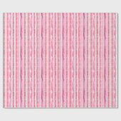 女の子のピンクの白のストライプの誕生日 ラッピングペーパー (フラット)