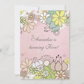 女の子のピンクの誕生会のカスタムな招待の招待状 招待状 (正面)