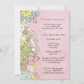 女の子のピンクの誕生会のカスタムな招待の招待状 招待状 (裏面)