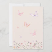 女の子のピンクの2歳の誕生日 招待状 (裏面)