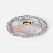 女の子のピンクエンジェル洗礼 ペーパープレート (アングル)