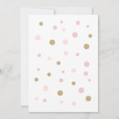 女の子のピンクゴールドの誕生日パーティー招待状 招待状 (裏面)