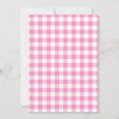 女の子のピンクシンプルと白の赤ちゃんシャワー 招待状 (裏面)