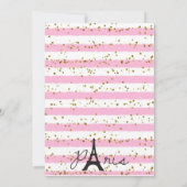 女の子のピンクフランスパーティー招待状 招待状 (裏面)