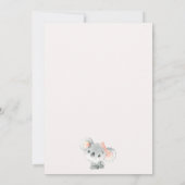 女の子のピンク グレー コアラ クマ 誕生日 招待状 (裏面)