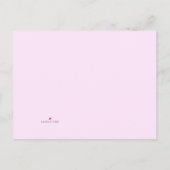 女の子のピンク・シンプルエレガントの洗礼の招待 インビテーションポストカード (裏面)