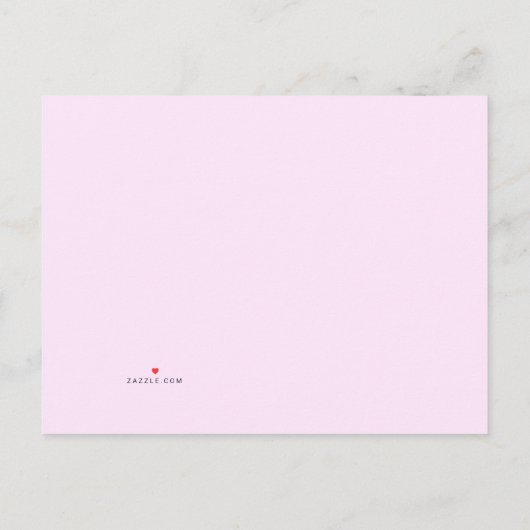 女の子のピンク・シンプルエレガントの洗礼の招待 インビテーションポストカード (裏面)