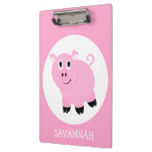 『女の子のピンパーソナライズされたクの漫画の豚』 クリップボード (左)