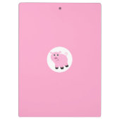 『女の子のピンパーソナライズされたクの漫画の豚』 クリップボード (裏面)