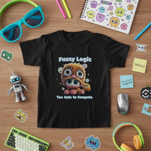 女の子のファジーロジック・テック・パロディ Tシャツ