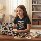 女の子のファジーロジック・テック・パロディ Tシャツ
