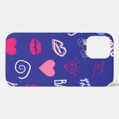 女の子のファッションの継ぎ目のないスローガン。手d Case-Mate iPhoneケース (裏面 (横))