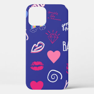 女の子のファッションの継ぎ目のないスローガン。手d iPhone 12ケース