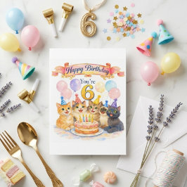  女の子のファンタジーな6歳の誕生日カード  カード