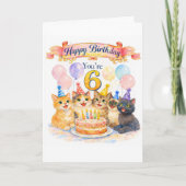 女の子のファンタジーな6歳の誕生日カード カード (正面)