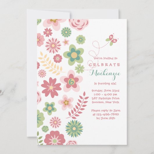 女の子のファンタジーの招待状 招待状 (正面)