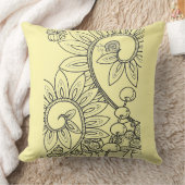 女の子のファンタジーの花カタツムリのギンガム枕 クッション (ブランケット)