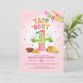 女の子のファーストバースデー招待状　フィエスタテーマ 招待状 (スタンド正面)
