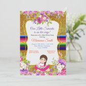 女の子のフェスタのベビーシャワーの招待の花柄のSenorita 招待状 (スタンド正面)