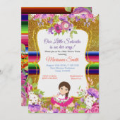 女の子のフェスタのベビーシャワーの招待の花柄のSenorita 招待状 (正面/裏面)