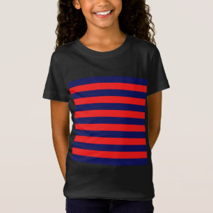 女の子のフットボールの古ストライプのTシャツ Tシャツ