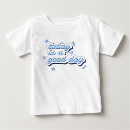 女の子のフレーズ スター ハート レイ ブルー ベビーTシャツ