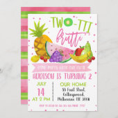 女の子のフロッティ誕生日パーティーの招待状 招待状 (正面/裏面)