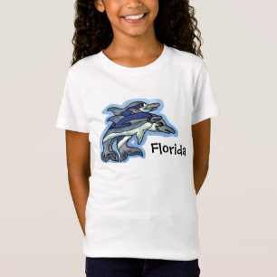 女の子のフロリダのイルカのティー Tシャツ