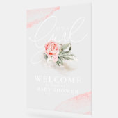 女の子のフローラのエレガントシャワーへようこそ アクリルサイン (傾斜)