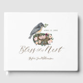 女の子のフローラの巣の赤ちゃんシャワー ゲストブック (正面)