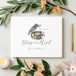 女の子のフローラの巣の赤ちゃんシャワー ゲストブック