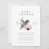 女の子のフローラの巣の赤ちゃんシャワー 招待状 (正面)