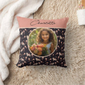 女の子のフローラカスタムユニコーンの写真と名前 クッション (ブランケット)