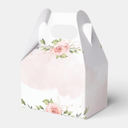 女の子のフローラ赤面の赤ちゃんシャワーありがとう フェイバーボックス (裏面サイド)