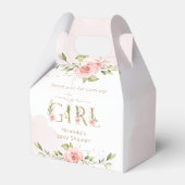 女の子のフローラ赤面の赤ちゃんシャワーありがとう フェイバーボックス (正面サイド)