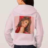 女の子のフード付きスウェットシャツ (裏面)