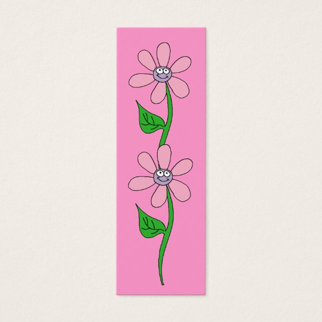 女の子のブックマーク ピンクの花 (正面)