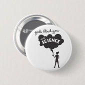 女の子のブラインド科学との 缶バッジ (正面&裏面)