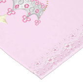 女の子のプリンセスは彼女の方法ピンクの金ゴールドティアラ ミディアムテーブルランナー (コーナー)