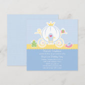 女の子のプリンセス誕生日パーティー馬車招待状 招待状 (正面/裏面)