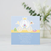 女の子のプリンセス誕生日パーティー馬車招待状 招待状 (スタンド正面)