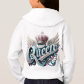 女の子のプルオーバーフード付きスウェットシャツときあなたの子供w (裏面)