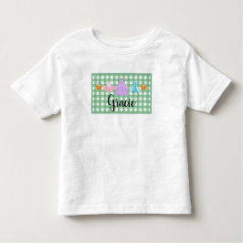 女の子のプレイドトリックまたはトリートナメントウォドラーTシャツ トドラーTシャツ